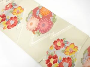 アンティーク　流水に花模様織り出し袋帯（材料）